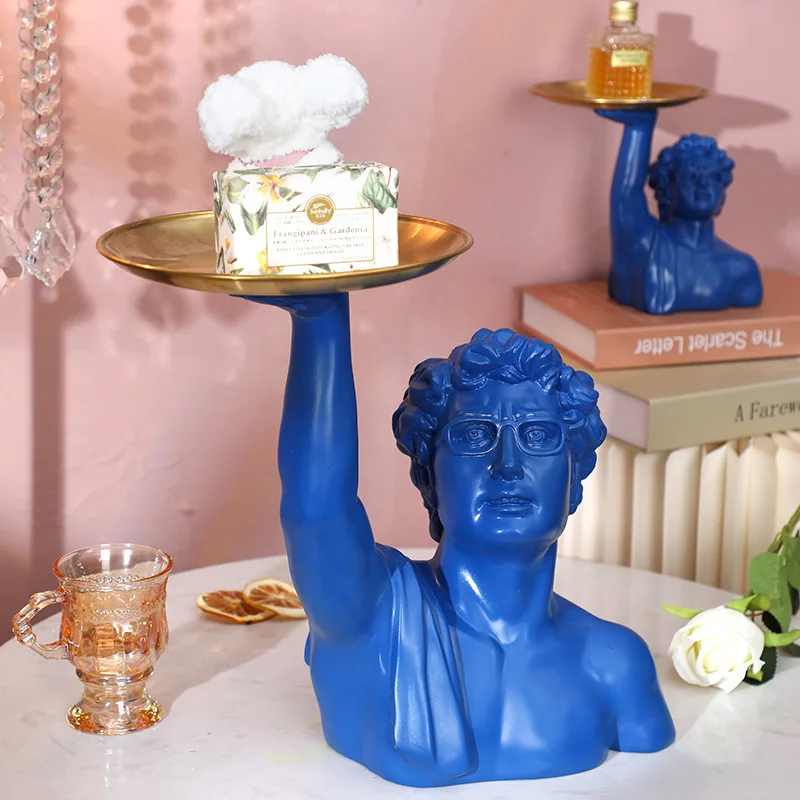 Resin Art For Anniversary Gift - David Sculpture Tray Classic Michelangelo Bust