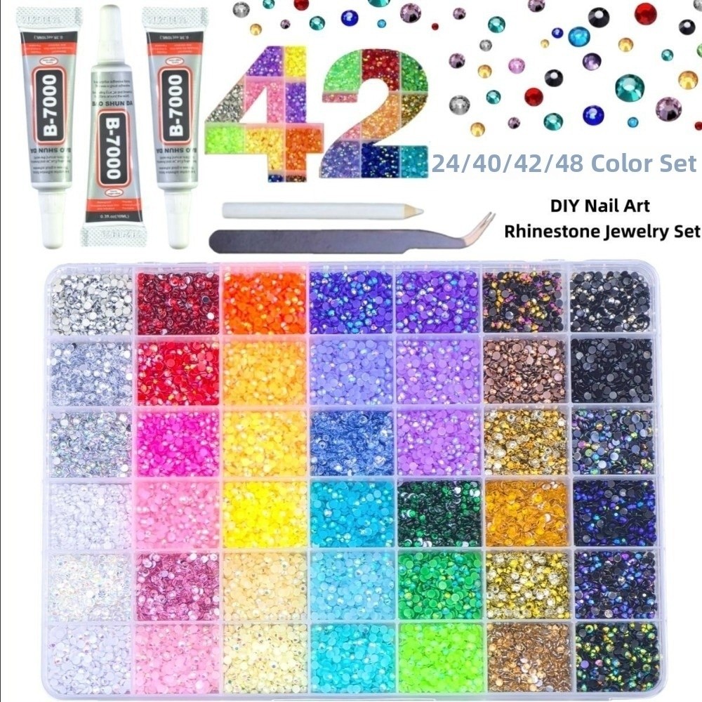 Resin Art Supplies - Multicolor Resin Rhinestone Kit Sparkling Craft