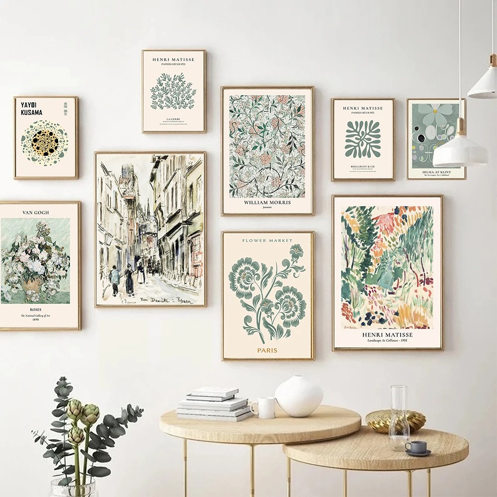 Resin Art Gallery - Abstract Matisse Flower and Leaf Poster
