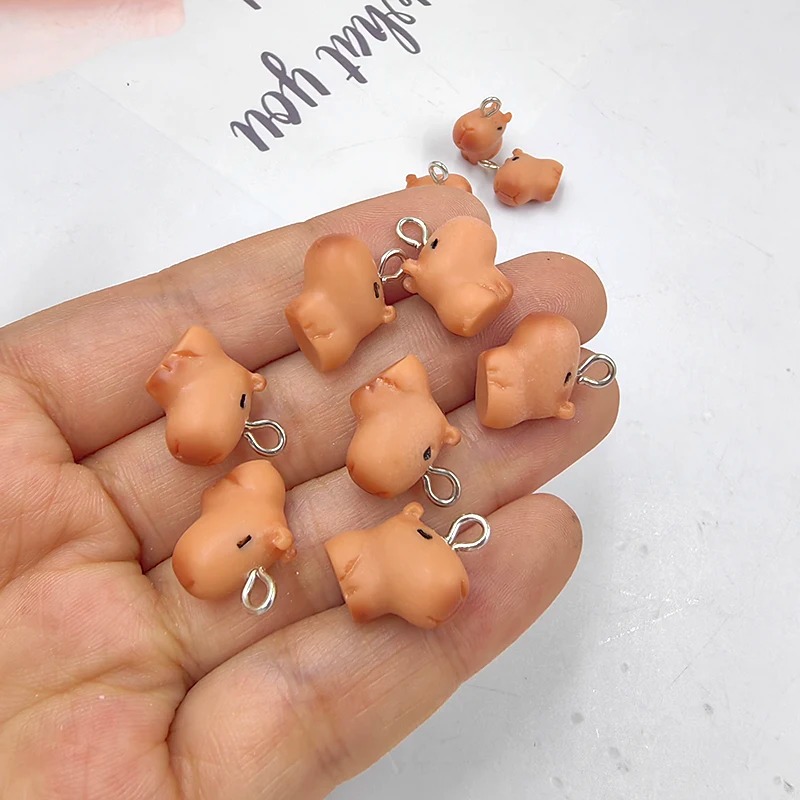 Resin Art Handmade - 10pcs Cute Small Capybara Charms for