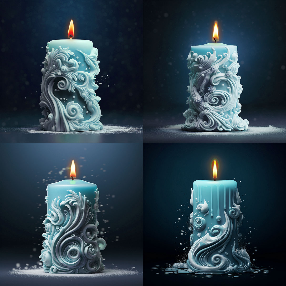 Resin Art Ocean - geometry Carved Cylindrical Silicone Candle Mold