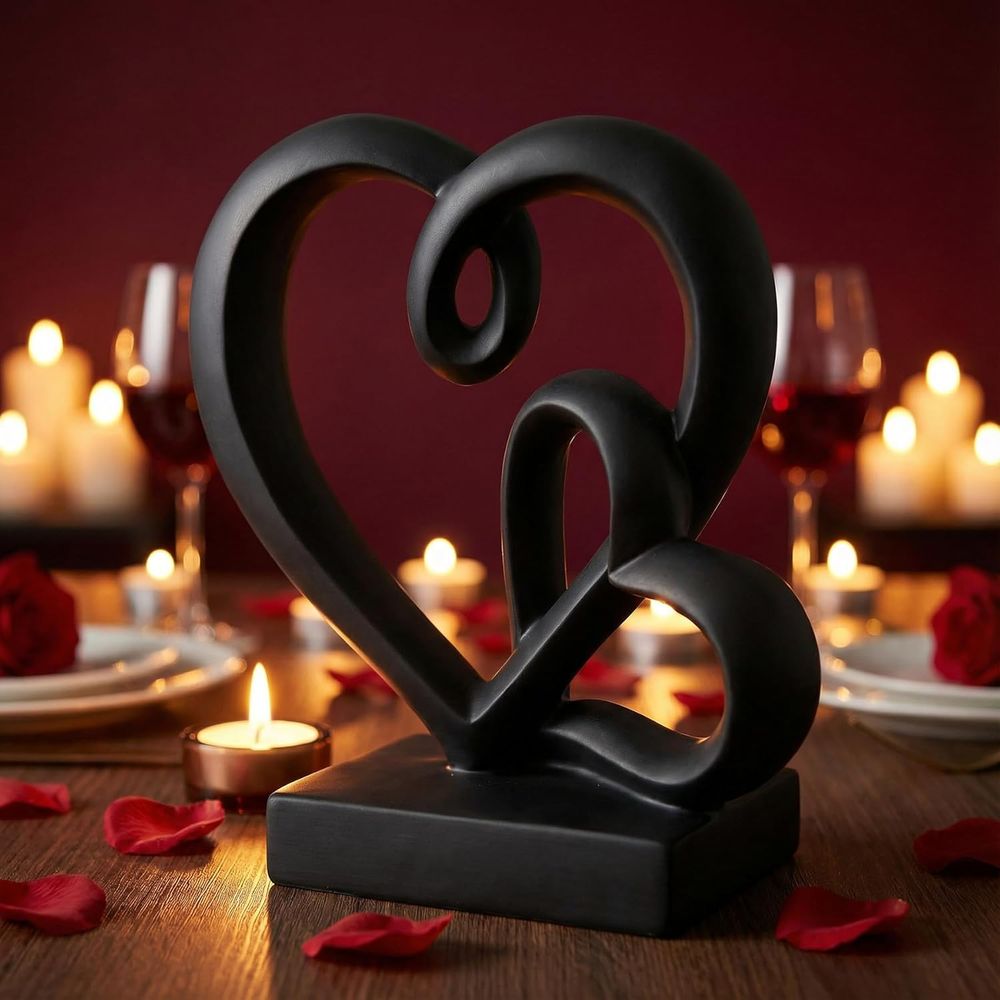 Resin Art For Anniversary Gift - Wedding Anniversary Gifts - Two Hearts