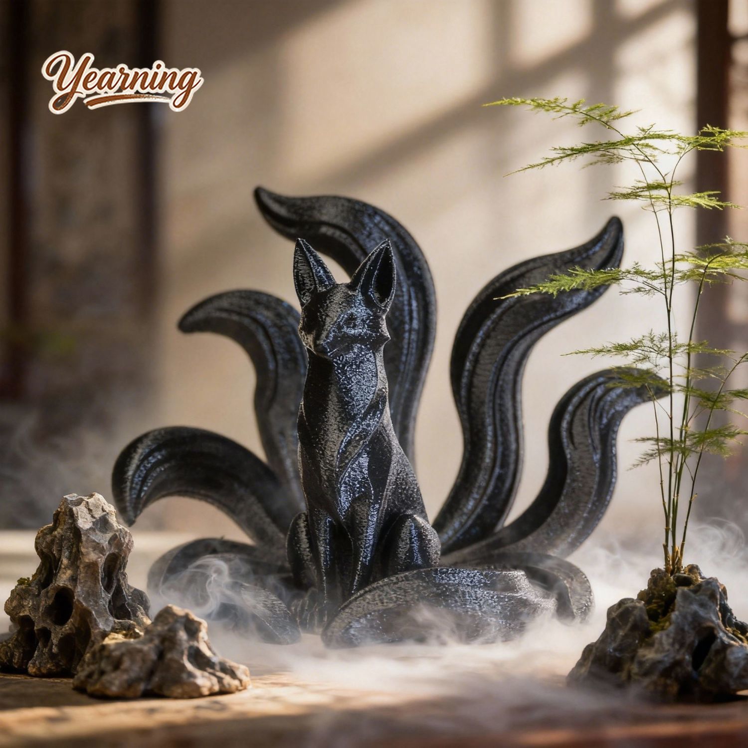 Resin Art For Anniversary Gift - Minimalist Art Ornament Nine Tailed Fox