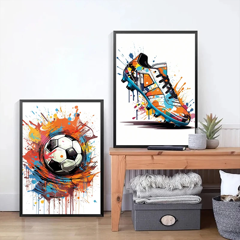 Fashion Graffiti Football Shoe - Resin Art On Canvas review and price