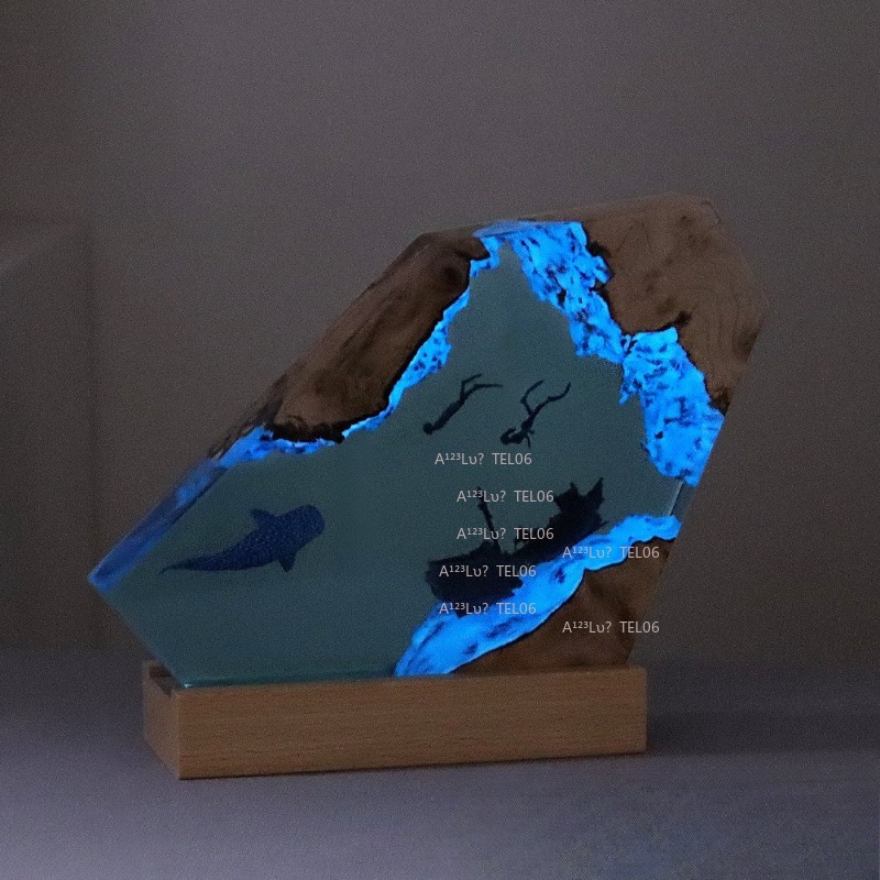 Wood Resin Night Light Ocean A - Resin Art Ocean review and price