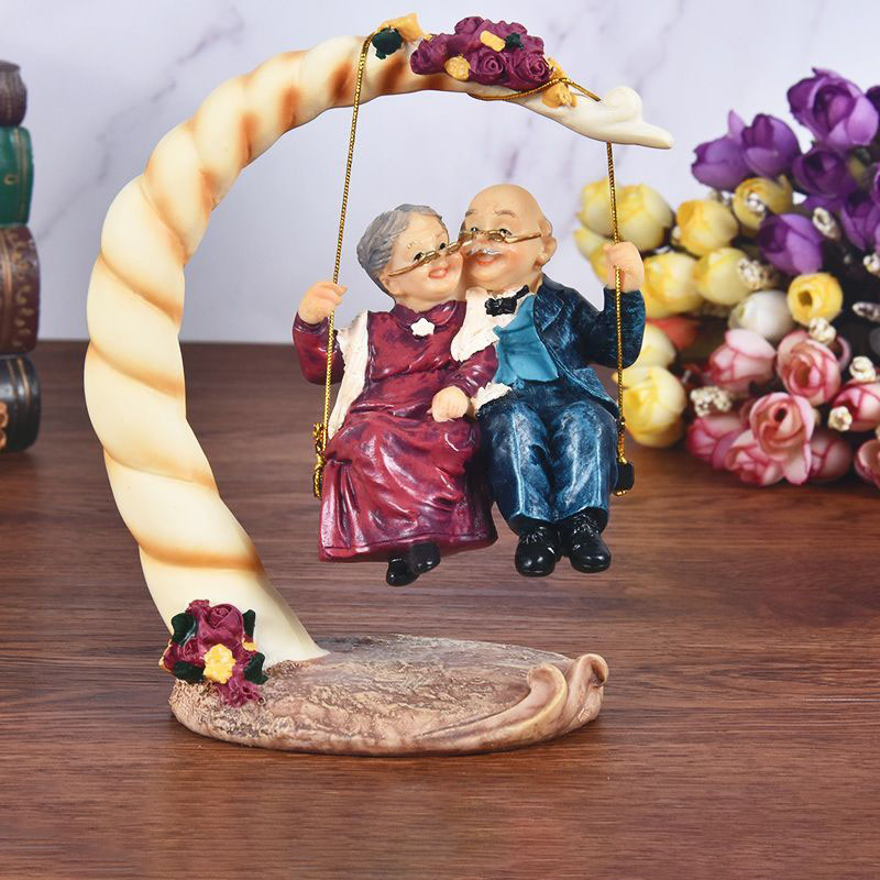 Chinese Swing Old Couples Resi - Resin Art For Anniversary Gift review and price