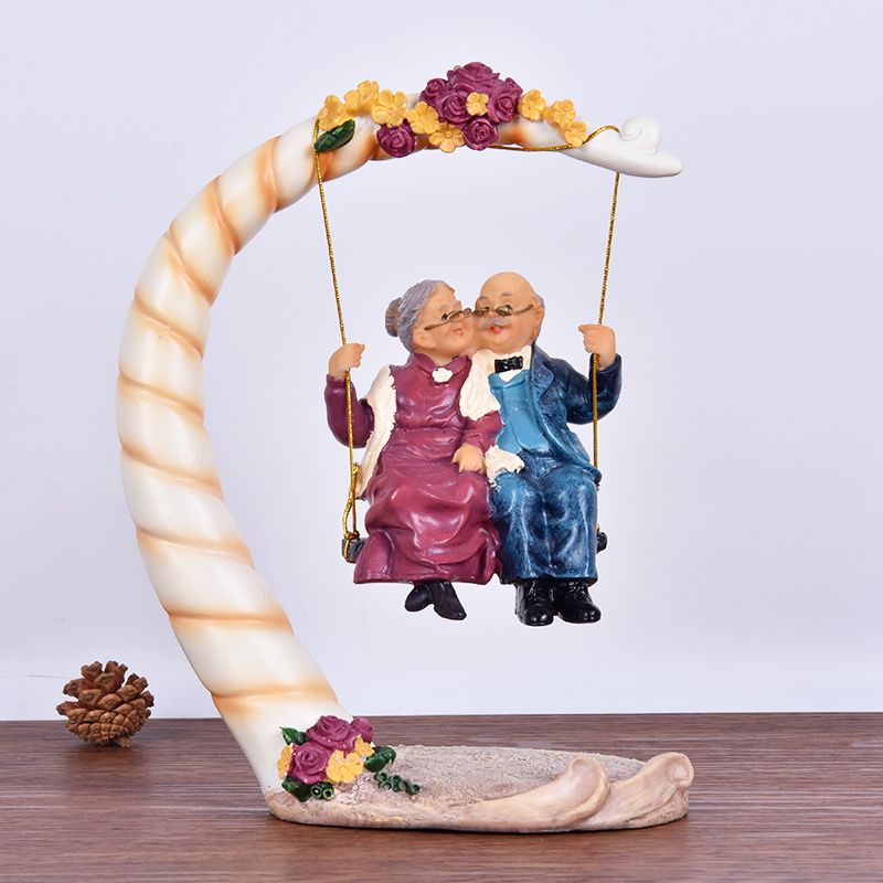 Chinese Swing Old Couples Resi - Resin Art For Anniversary Gift review and price