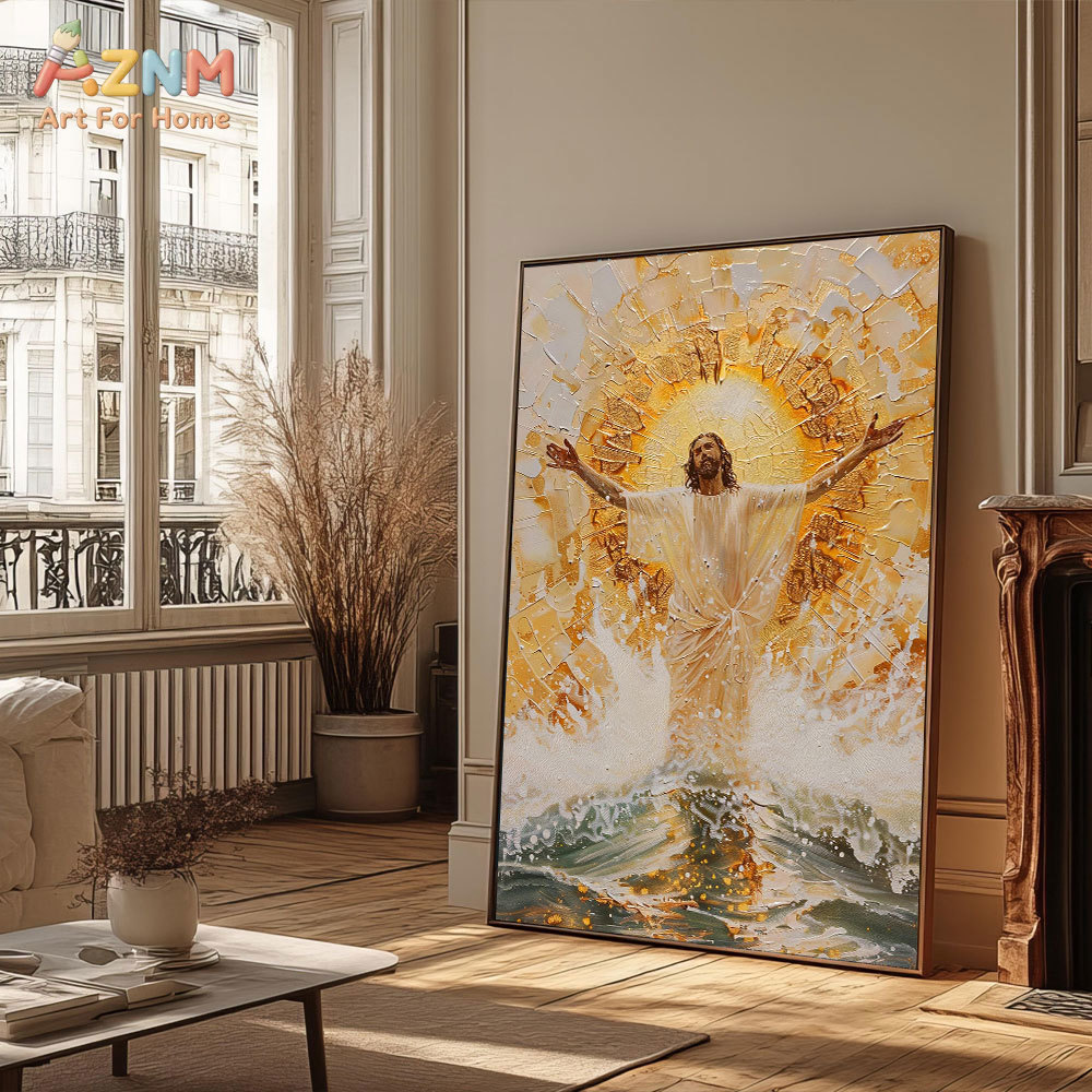 AZNM Jesus Christ Canvas Print - Resin Art On Canvas review and price