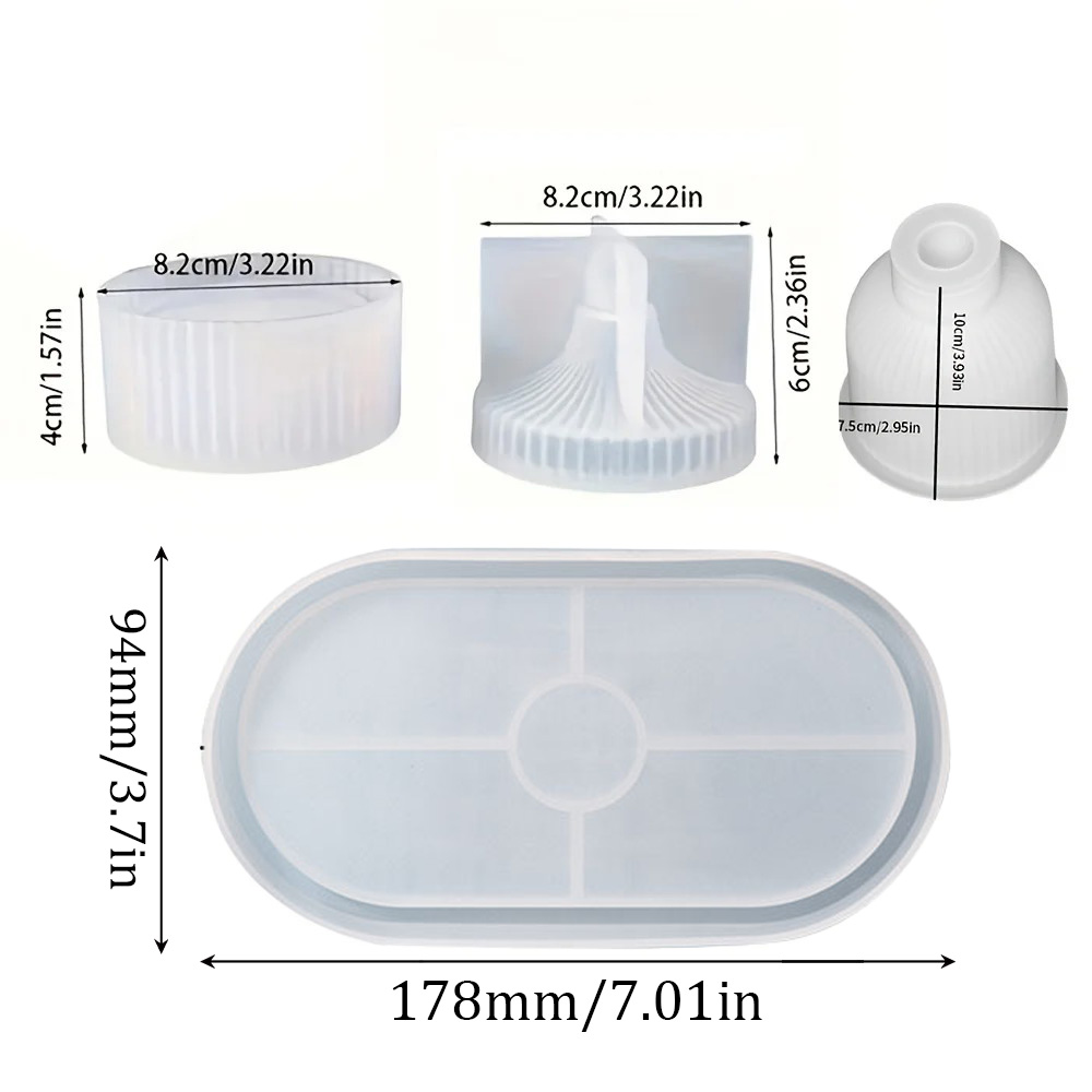 4pcs Silicone Molds Oval Tray  - Resin Art Supplies review and price