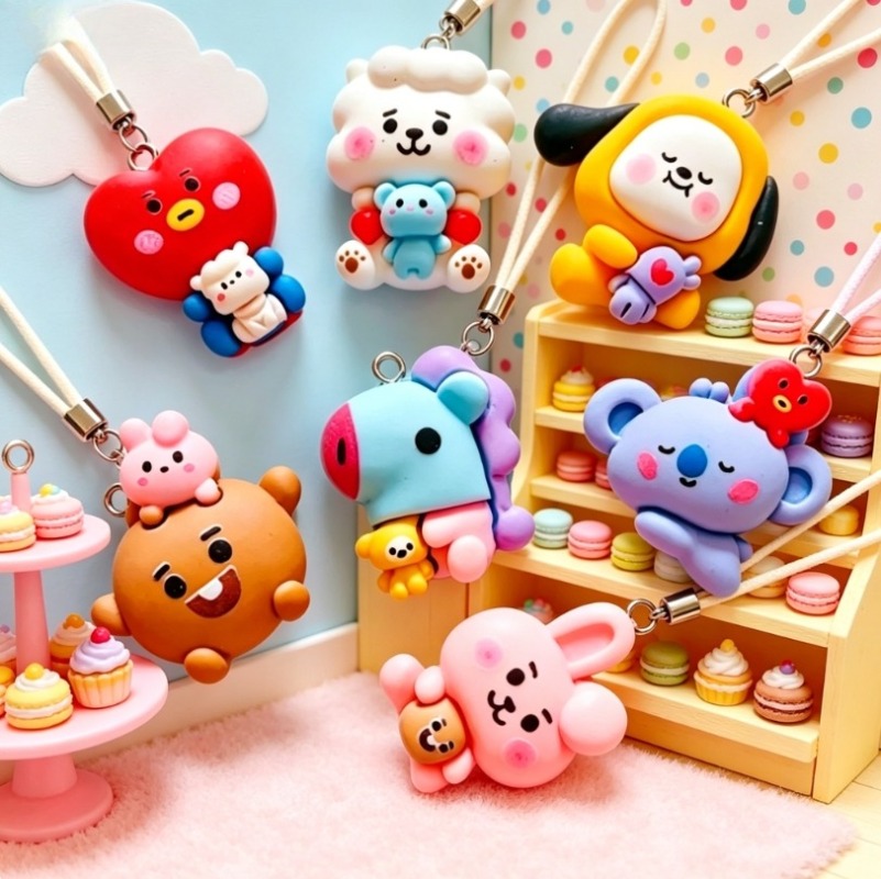 7pcs BT21 Resin Cartoon Charm  - Resin Art Handmade review and price