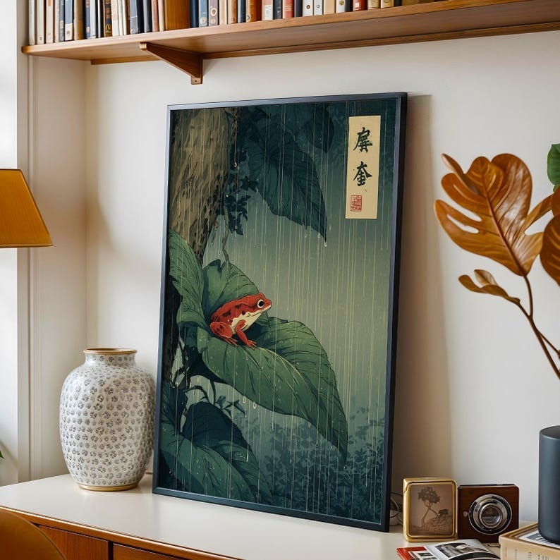 Frameless ,1pc Japanese Frog C - Resin Art On Canvas review and price