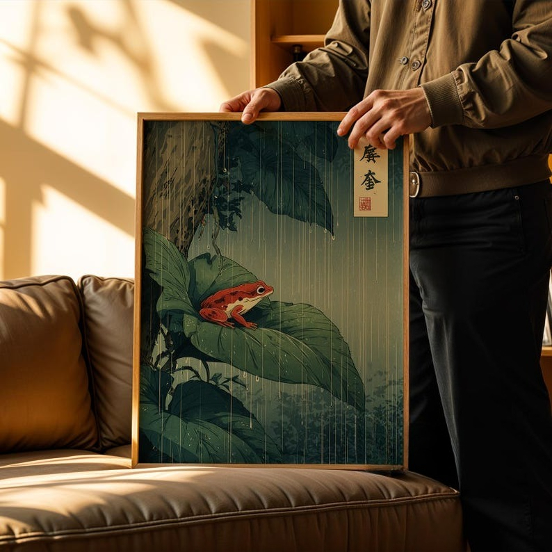 Frameless ,1pc Japanese Frog C - Resin Art On Canvas review and price