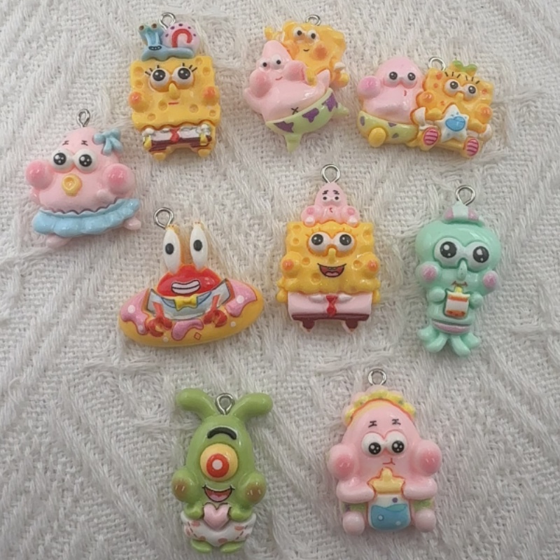 10pcs cartoon resin pendant, D - Resin Art Handmade review and price
