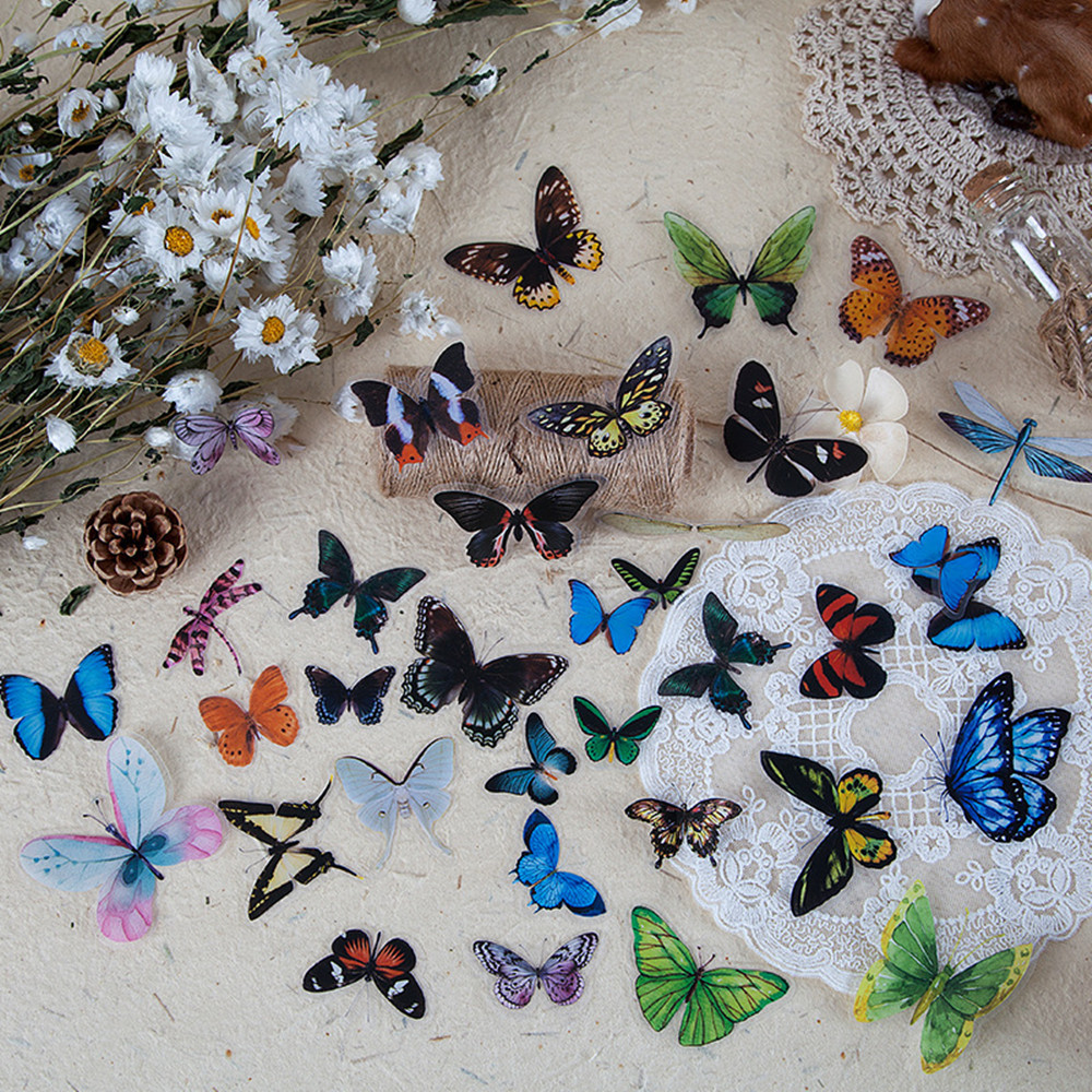 40Pcs/Bag Butterfly Stickers P - Resin Art Supplies review and price